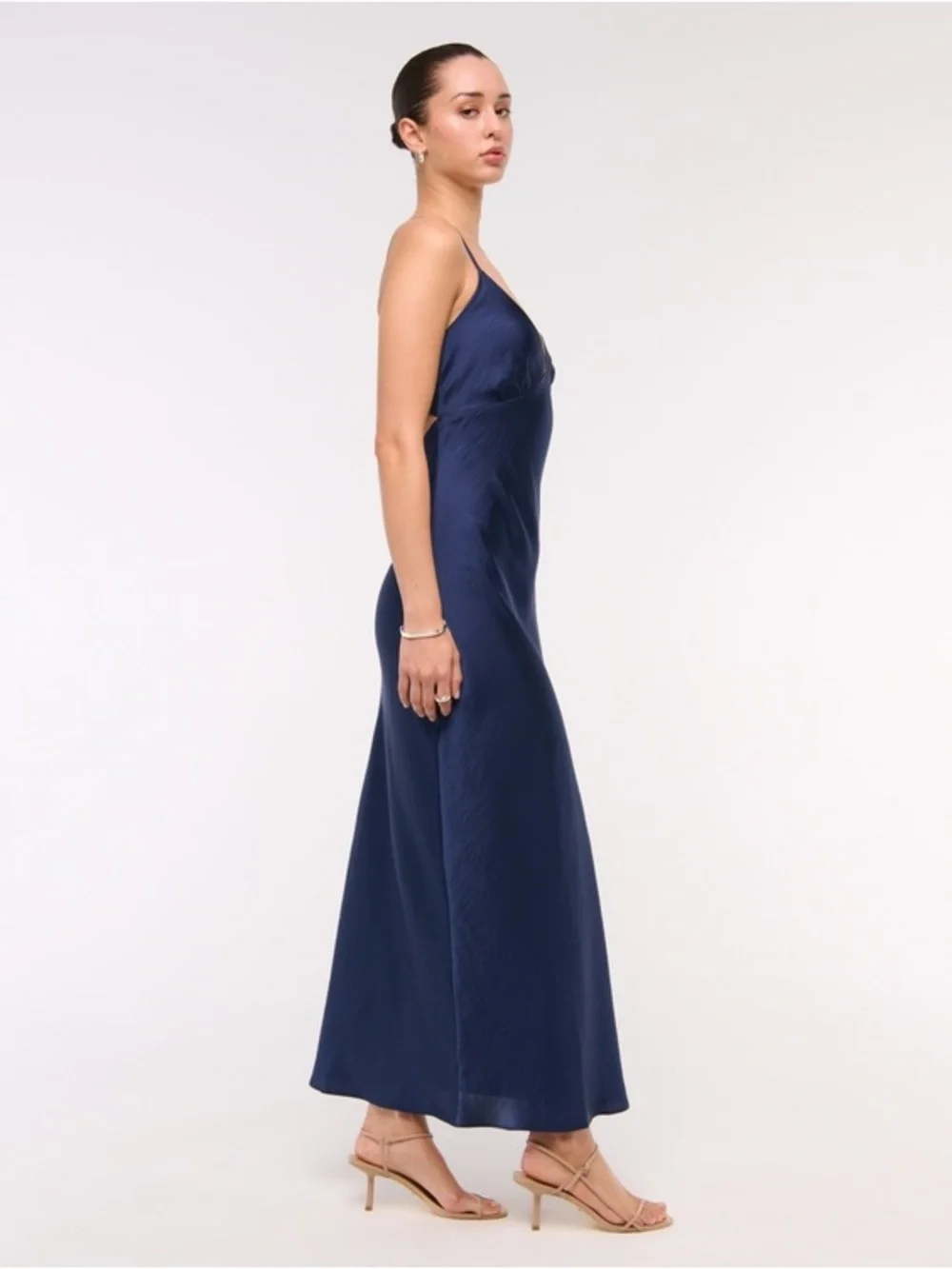 NWT XL Abercrombie & Fitch Tie-Back Maxi Dress in Blue Midnight Blue